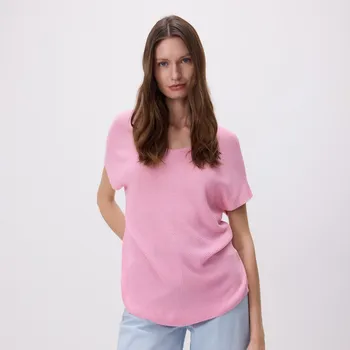 Dámský svetr Reserved - Halenka s výstřihem do V - růžová - 004EF-30X - 004EF-30X-M