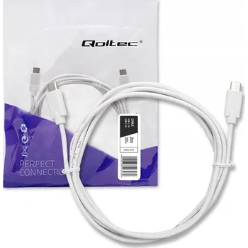 Datový kabel Kabel Qoltec USB typ C - USB typ C 2 m bílý