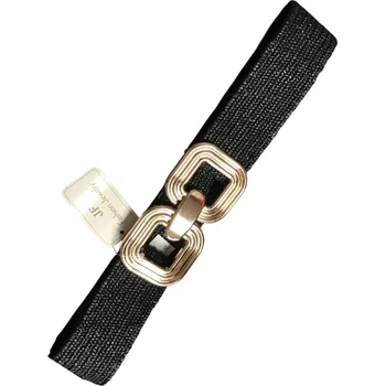 Opasek JF dámský elastický pásek černý se zlatou sponou