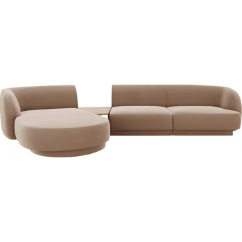 Pohovka Micadoni Sametová rohová pohovka Miley 303 cm, levá