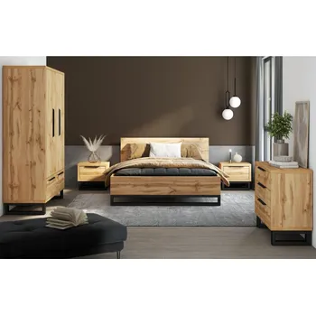 Ložnicová sestava Ložnice HALLE S dub Wotan/černý