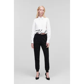Dámská košile KOŠILE KARL LAGERFELD CROPPED KARL SIGNATURE SHIRT WHITE