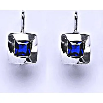 Náušnice Zlaté náušnice zirkon spinel, bílé i žluté zlato - NK 1117 (zirkon 4x4 mm)