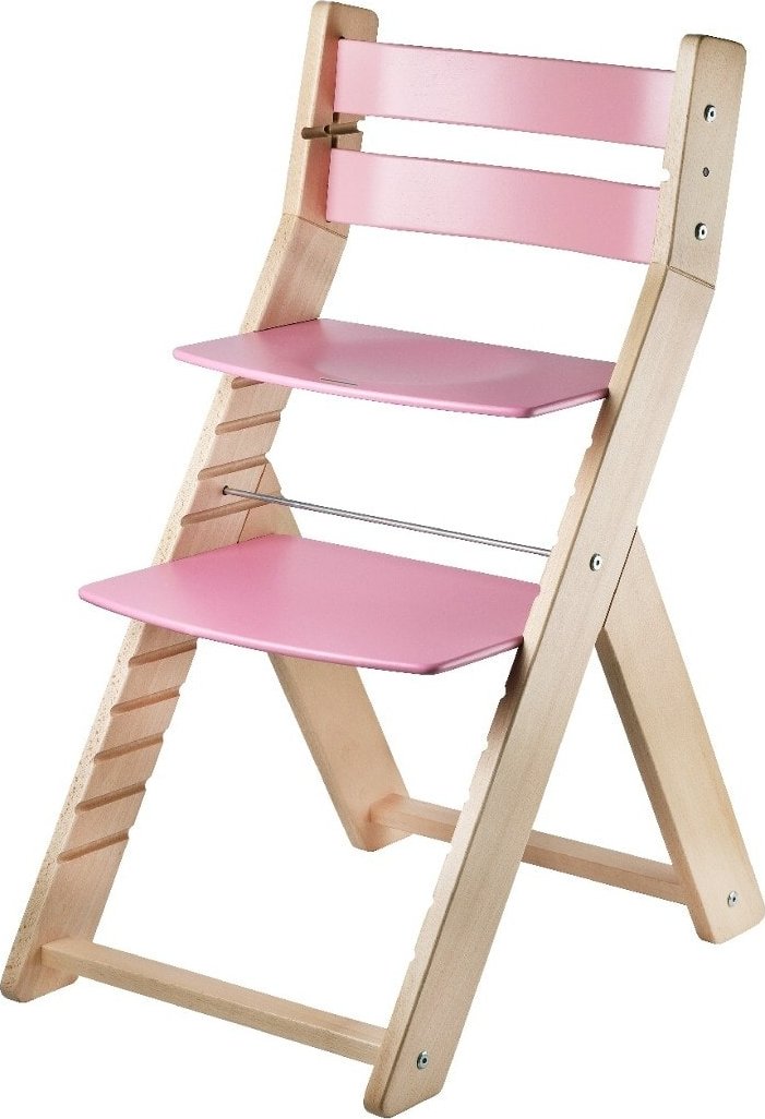 Wood Partner Rostoucí židle Sandy - natur lak / růžová