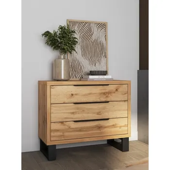 Komoda Komoda HALLE S dub Wotan/černý