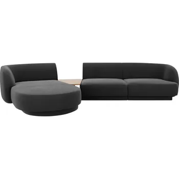 Pohovka Micadoni Sametová rohová pohovka Miley 303 cm, levá