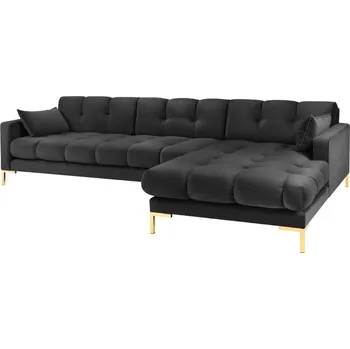 Pohovka Micadoni Sametová rohová pohovka Mamaia 293 cm, pravá