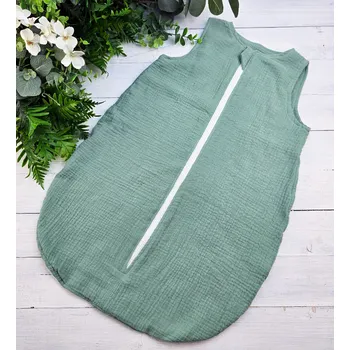 Kulišárny Lehký mušelínový spací pytel pro miminko - MENTOL Věk v měsících: 6 - 18 měsíců : 77cm