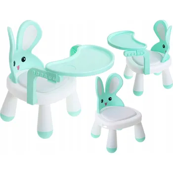 Jídelní židlička pro děti s tácem, stoleček na hraní, skládací - mátová