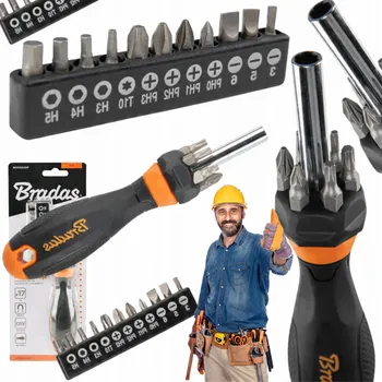 Šroubovák Šroubovák křížový plochý s různými koncovkami, multifunkční. DIY-BIT10SET1