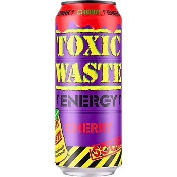 Energetický nápoj Sycená limonáda Toxic Waste Energy - Třešeň 500 ml Fialová