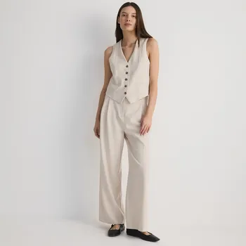 Dámské kalhoty Reserved - Kalhoty se širokými nohavicemi - béžová - 678AC-08X - 678AC-08X-S-2