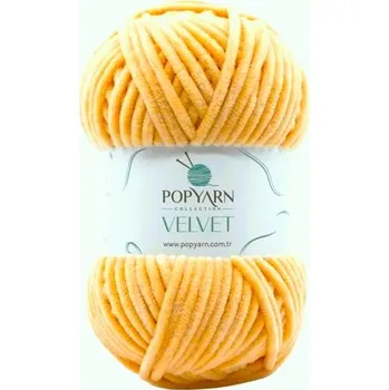 Příze POPYARN Pletací příze Velvet B041 - oranžová