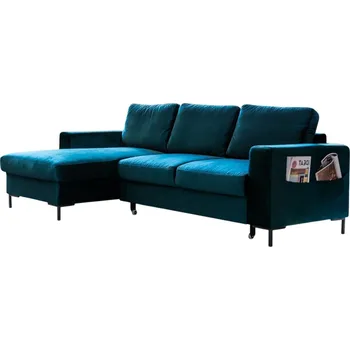 Pohovka Miuform Sametová rozkládací pohovka Lofty Lilly 236 cm, levá