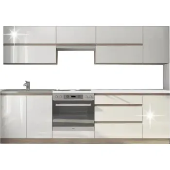 Kuchyňská linka Kuchyňská sestava LINE - dub sonoma/bílá vysoký lesk HG - doprava zdarma - SLEVA 3% s kodem radost25