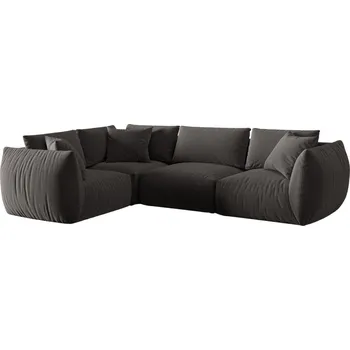 Pohovka Micadoni Sametová rohová pohovka Chris 295 cm, levá