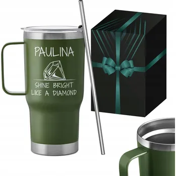 Termohrnek Termohrnek s uchem a gravírovaným víčkem na kávu s gravírováním Dárek k narozeninám