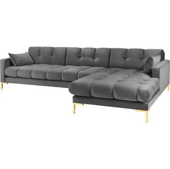 Pohovka Micadoni Sametová rohová pohovka Mamaia 293 cm, pravá