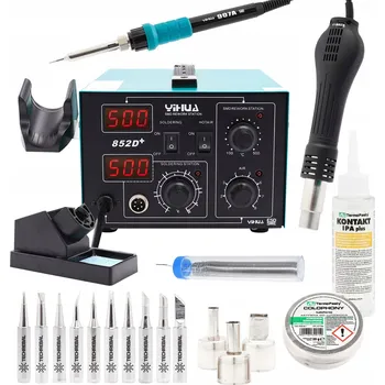 Páječka SADA HORKOVZDUŠNÁ PÁJECÍ STANICE 2V1 YIHUA 852D+ PŘÍSLUŠENSTVÍ PRO PÁJENÍ