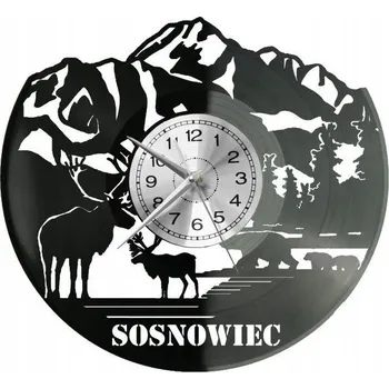 Hodiny Sosnowiec Město Tatry Polsko Nástěnné Hodiny Vinylová Deska Moderní Dekorace