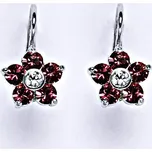 Zlaté náušnice, Swarovski rose krystaly, bílé i žluté zlato - NK 1444
