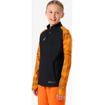 KIPSTA Dětská mikina se zipem u krku Club Wavy 7 LET ORANŽOVÁ|ČERNÁ