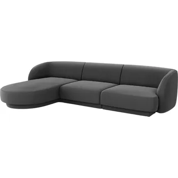 Pohovka Micadoni Sametová rohová pohovka Miley 255 cm, levá