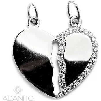 Přívěsek Stříbrný přívěsek pro dva srdce