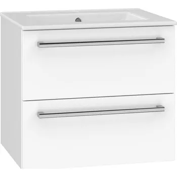 Koupelnový nábytek EBS Pure Skříňka s keramickým umyvadlem slim 61 cm, bílá