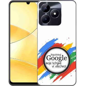 Pouzdro na mobilní telefon Gelový kryt mmCase na Realme C51/C53 - tchýně ví všechno bílé pozadí