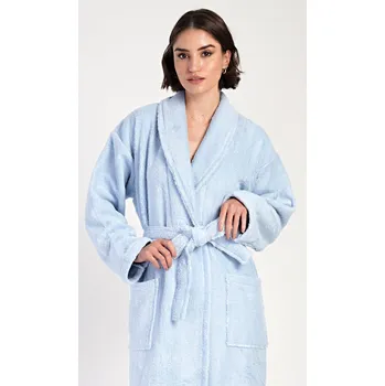 Dámský župan Vienetta Dámský župan dlouhý se šálovým límcem Karolína: světle modrá XL