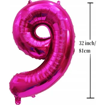 Balónek Fóliový balónek ČÍSLICE 9 Narozeninová oslava Zelený 81 cm (32 palců)