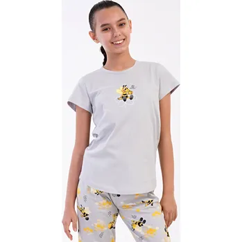 Vienetta Kids Dětské pyžamo kapri Včelky: šedá 9 - 10