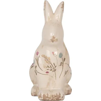 Bytová dekorace Keramická dekorace králík s kvítky Floral Cartoon M - 13*10*21 cm