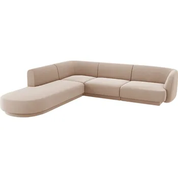 Pohovka Micadoni Sametová rohová pohovka Miley 255 cm, levá