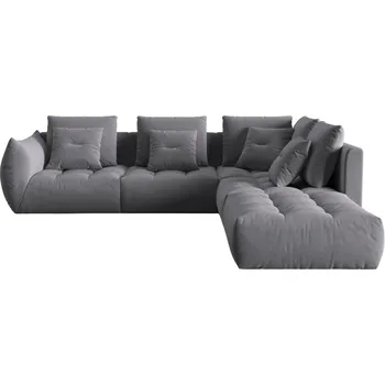 Pohovka Micadoni Sametová rohová pohovka Bloom 316 cm, pravá