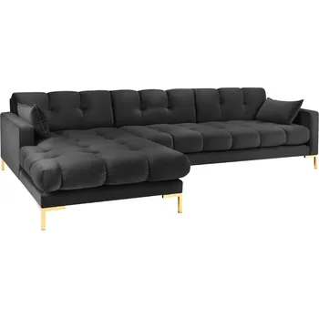 Pohovka Micadoni Sametová rohová pohovka Mamaia 293 cm, levá