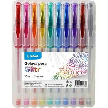 Gelové pero 10 barev GLITR,