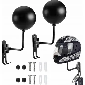 Věšák DRŽÁK NA ZEĎ PRO PŘILBU VĚŠÁK NA MOTOCYKLOVÁ PŘILBA ČERNÝ