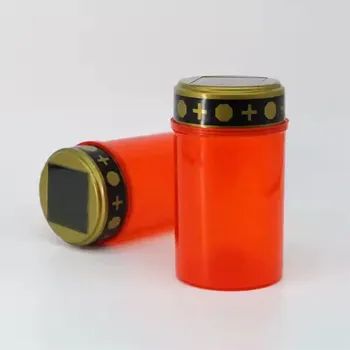 Svíčka Hřbitovní Svíčka LED Vodotěsná Oranžová Náhrobní lampa