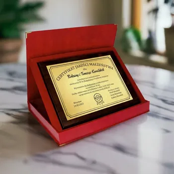 Obraz Rámeček s přáním s gravírováním v pouzdro na výročí svatby