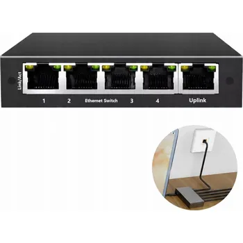 IP kamera 5-portový Gigabit Ethernet Switch s propustností 10 Gbps
