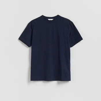 Pánské tričko Reserved - Strukturální tričko comfort fit - tmavomodrá - 412EX-59X - 412EX-59X-M