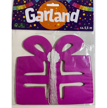 BAREVNÝ PAPÍROVÝ GIRLANDA VE TVARU DÁRKU K NAROZENINÁM 5,5 METRU