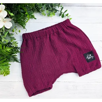 Dívčí kraťasy Kulišárny Basic mušelínové kraťasy WINE VELIKOST: 86