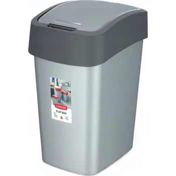 Odpadkový koš Odpadkový koš Curver 186181 Flip 45 l šedo-stříbrný