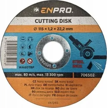 Řezný kotouč Řezný kotouč na kov Ø 115 x 1,2 x 22,2 mm, ENPRO