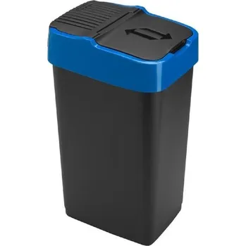 Odpadkový koš Koš na odpadky HEIDRUN 18l plastový 29x23x43 cm modro-černý