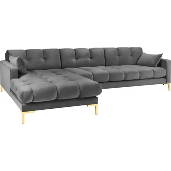 Pohovka Micadoni Sametová rohová pohovka Mamaia 293 cm, levá