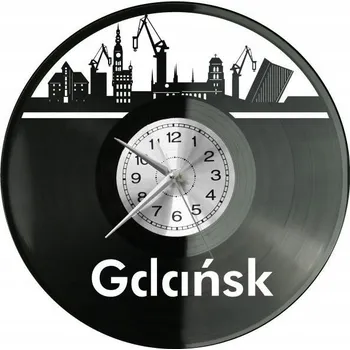 Hodiny Gdaňsk Město Polsko Nástěnné Hodiny Vinylová Deska Moderní Dekorativní Na